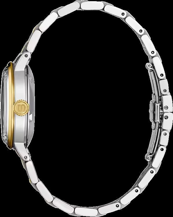 Seiko Presage Cocktail Time Automatic Diamonds White Dial Two Tone Steel Strap Watch for Women - SRE010J1