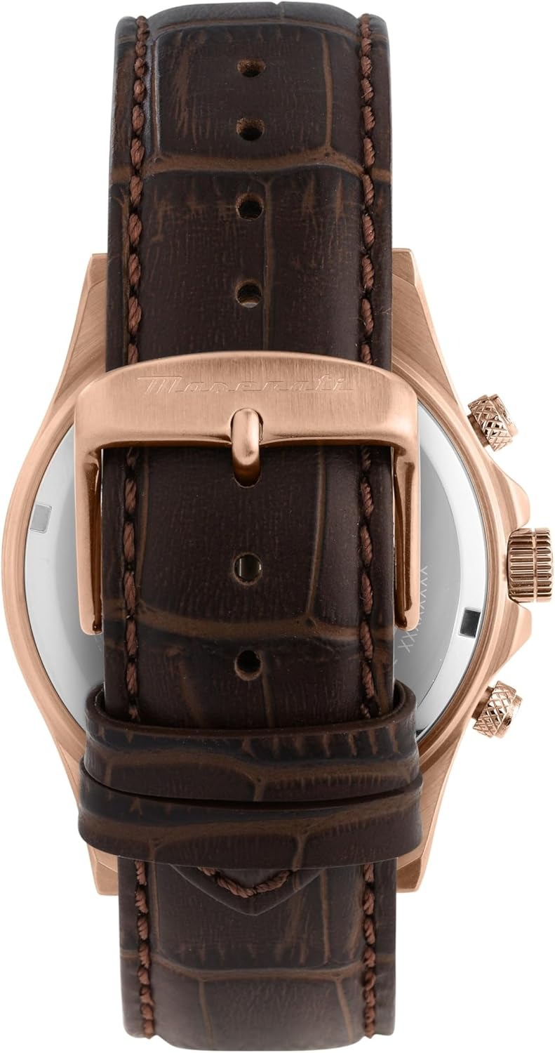 Maserati Competizione Chronograph Brown Dial Brown Leather Strap Watch for Men - R8871600001
