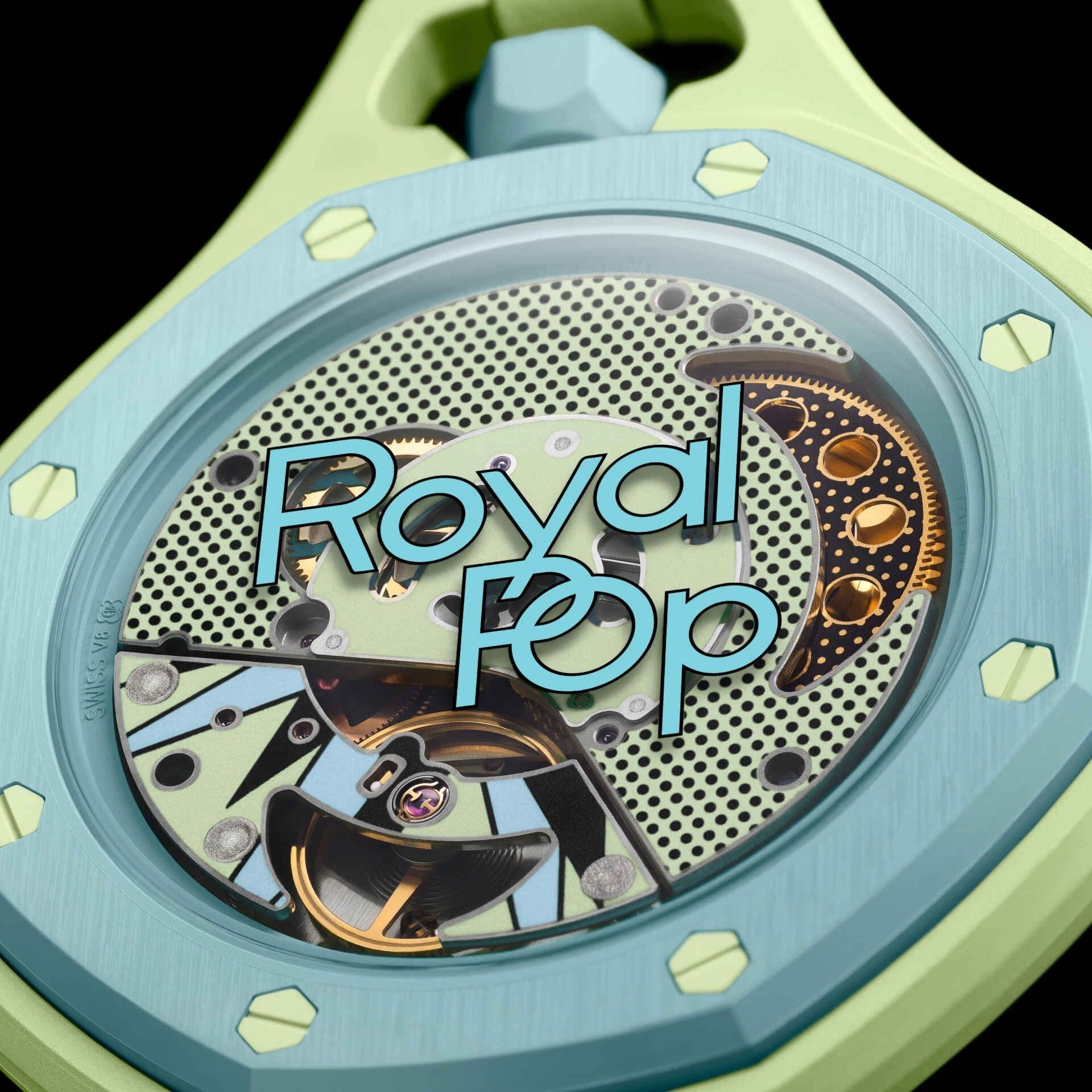 Swatch x AP Royal Pop Lime Green Dial Lime Green leather Lanyard Watch for Men - Blaue Acht