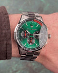 Maserati Sorpasso Chronograph Green Dial Silver Steel Strap Watch for Men - R8873624002