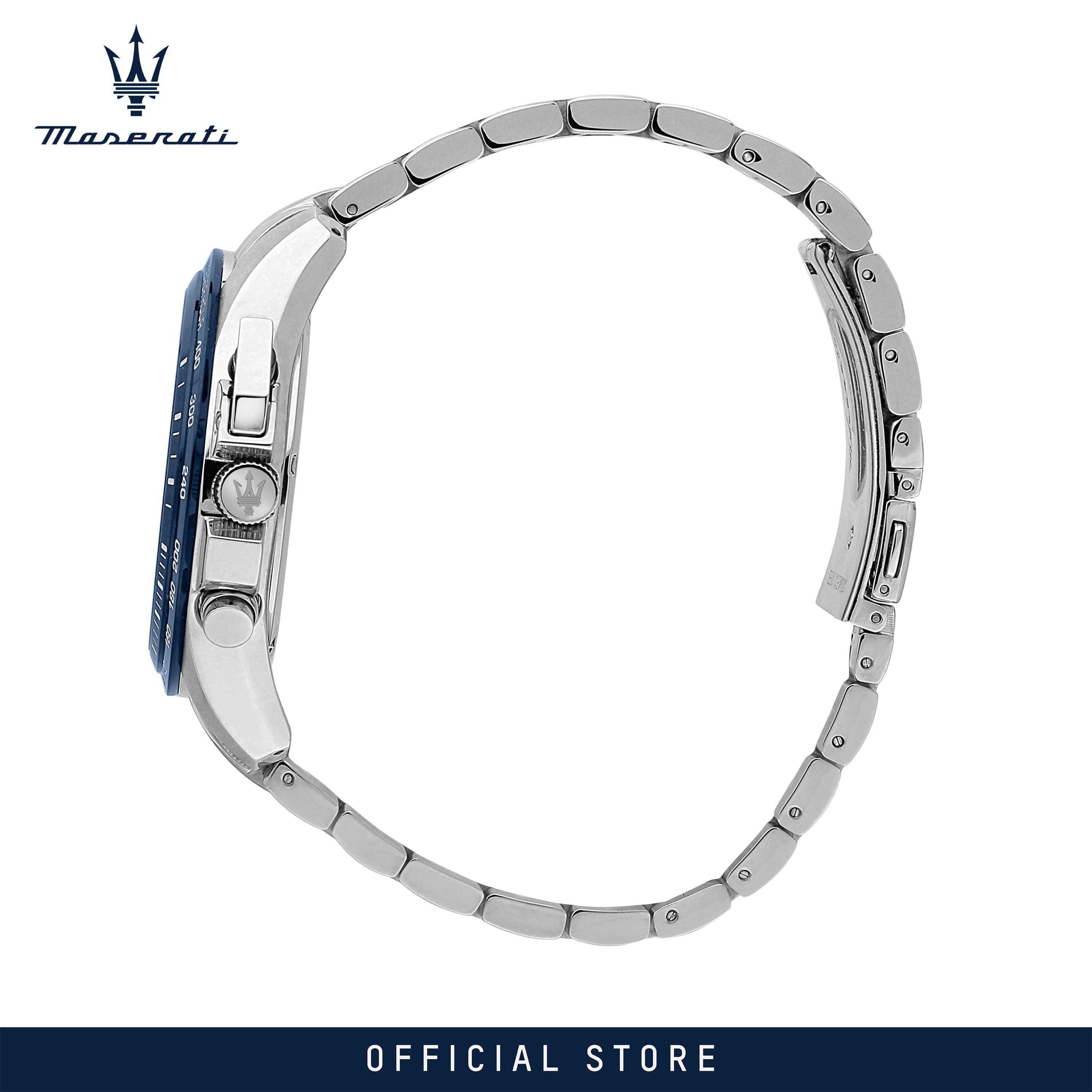 Maserati Traguardo Limited Edition Chronograph Blue Dial Silver Steel Strap Watch for Men - R8873612052