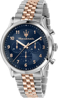 Maserati Epoca Limited Edition Chronograph Blue Dial Two Tone Steel Strap Watch for Men - R8873618021