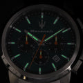 Maserati Successo Chronograph Green Dial Silver Steel Strap Watch for Men - R8873621043