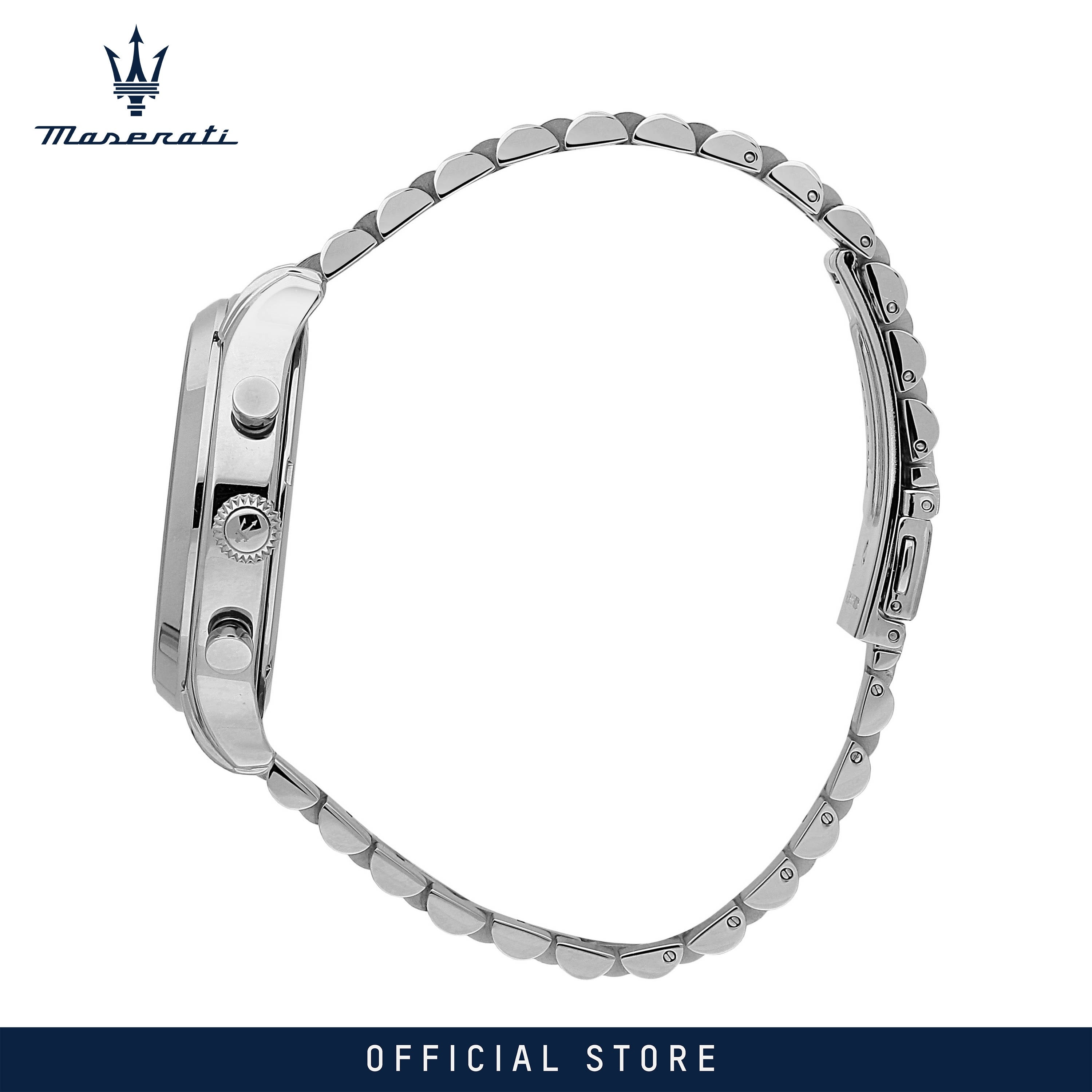 Maserati Epoca Chronograph Limited Edition Black Dial Silver Steel Strap Watch for Men - R8873618029