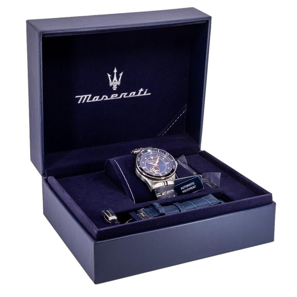 Maserati SFIDA Special Edition Automatic Blue Dial Silver Steel Strap Watch for Men - R8823140013