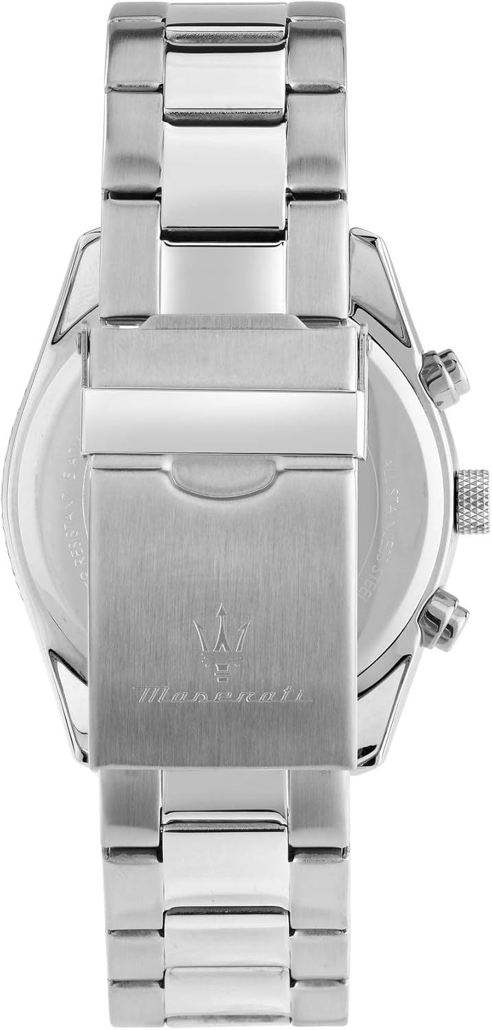 Maserati Attrazione Chronograph Black Dial Silver Steel Strap Watch for Men - R8853151010