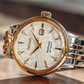 Seiko Presage Cocktail Time Automatic Diamonds White Dial Two Tone Steel Strap Watch for Women - SRE010J1