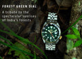 Seiko 5 Sports Forest Green Sunrise Limited Edition Green Dial Silver Steel Strap Watch for Men - SSK050K1