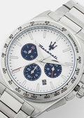Maserati Velocità Chronograph White Dial Silver Steel Strap Watch for Men - R8873652007