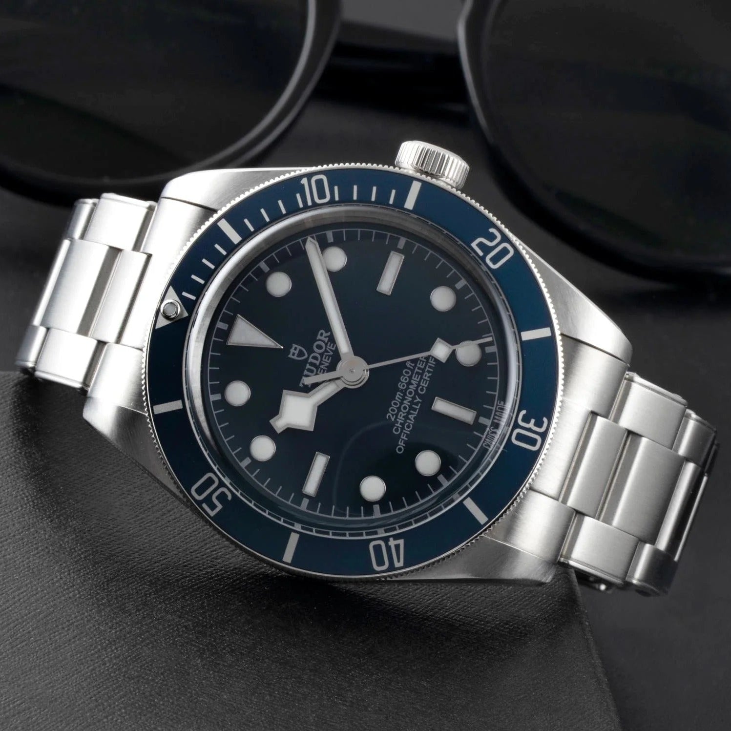 Tudor Black Bay Blue Dial Silver Steel Strap Watch for Men - 79030B-0001