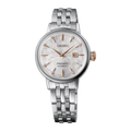 Seiko Presage Cocktail Time Skydiving Automatic Diamonds Mother of Pearl Dial Silver Steel Strap Watch for Women - SRE009J1