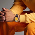 Citizen Tsuyosa Automatic Yellow Dial Silver Steel Strap Watch for Men - NJ0150-56Z