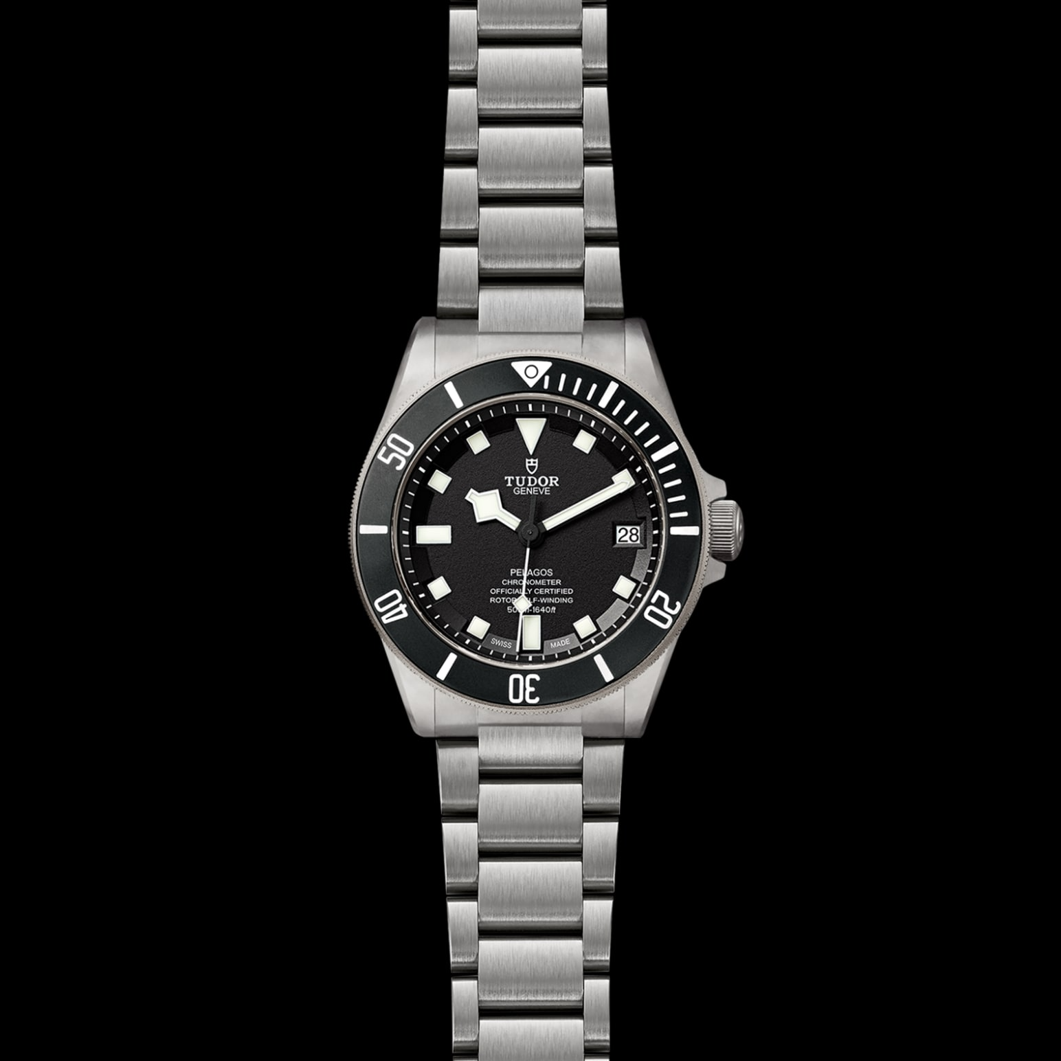 Tudor Pelagos Black Dial Grey Steel Strap Watch for Men - M25600TN-0001