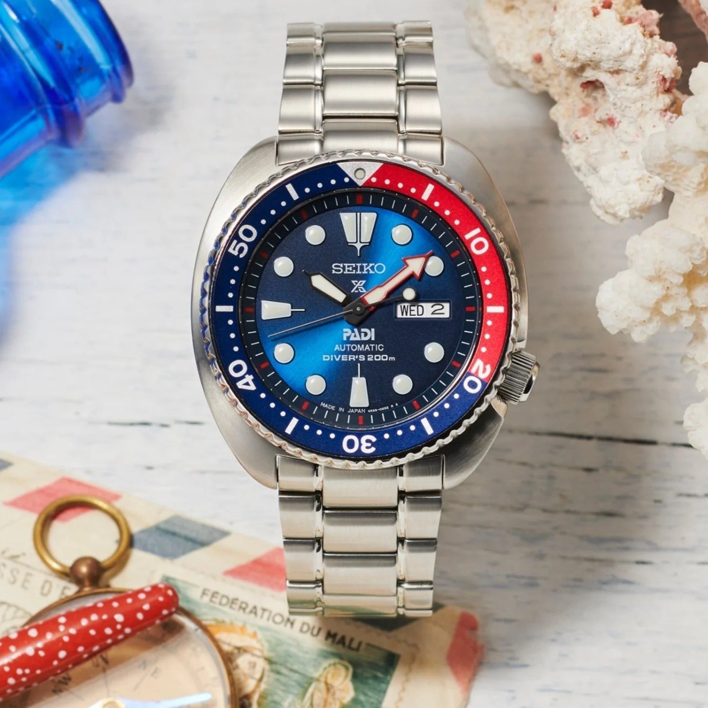 Seiko Prospex Sea Padi Blue Dial Silver Steel Strap Watch for Men - SRPE99K1