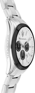 Maserati Attrazione Chronograph White Dial Silver Steel Strap Watch for Men - R8853151004