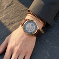 Hugo Boss Principle Skeleton Blue Dial Brown Leather Strap Watch for Men - 1514305