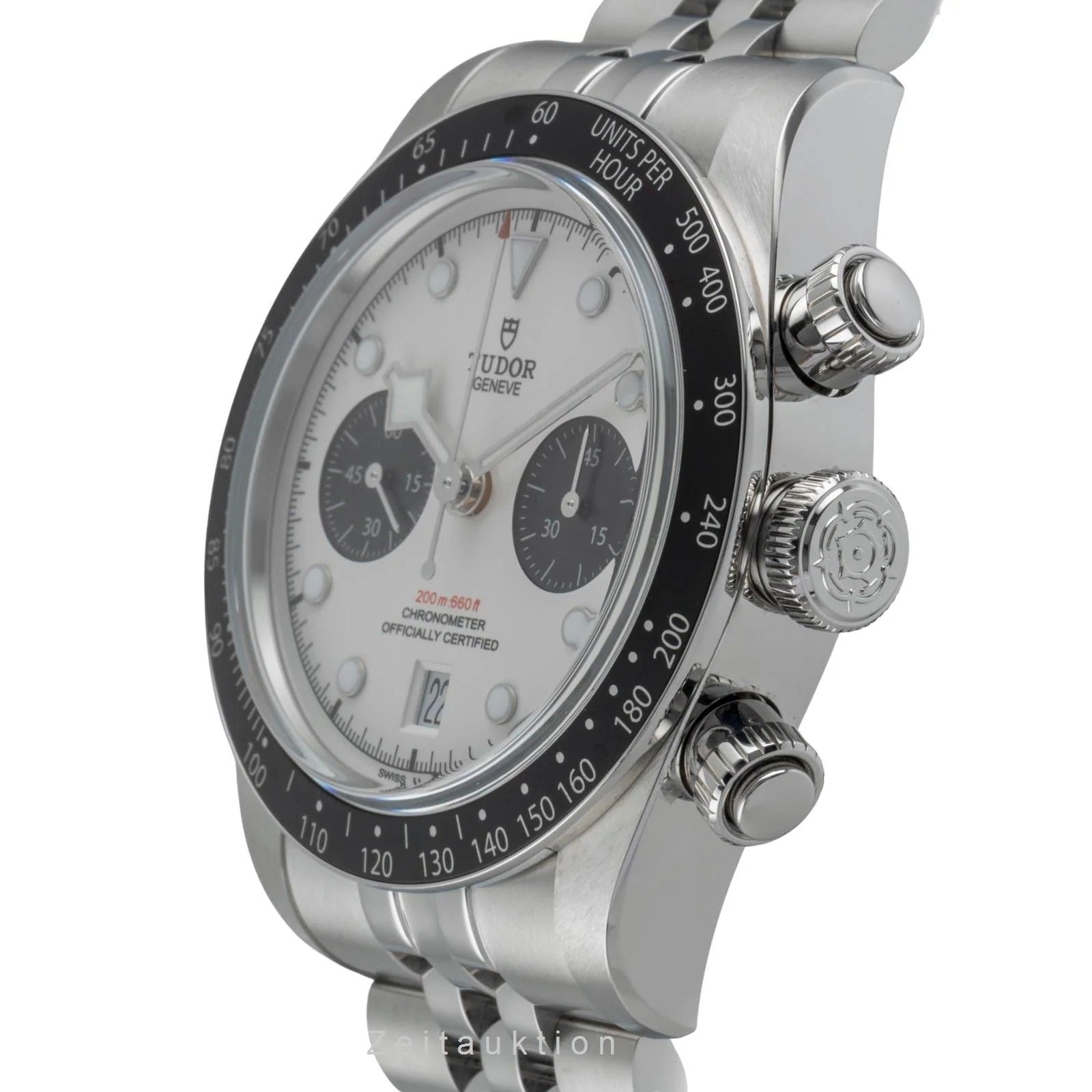 Tudor Black Bay Chrono Silver Dial Silver Steel Strap Watch for Men - M79360N-0014