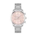 Hugo Boss Grand Tour Chronograph Pink Mother of Pearl Dial Silver Steel Strap Watch for Women - 1502765