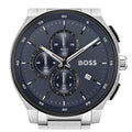 Hugo Boss Peak 2.0 Chronograph Blue Dial SIlver Steel Strap Watch for Men - 1514189