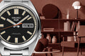 Seiko 5 Sports SNXS Series Automatic Black Dial Silver Steel Strap Watch for Men - SRPK89K1