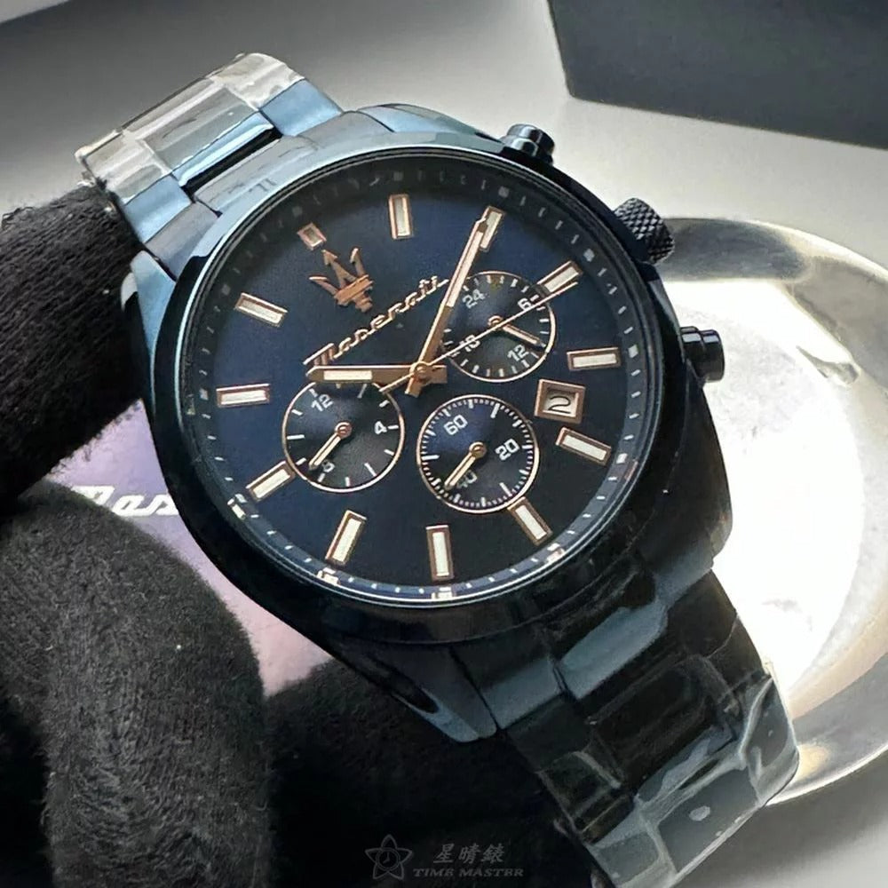 Maserati Attrazione Chronograph Blue Dial Blue Steel Strap Watch for Men - R8873626003