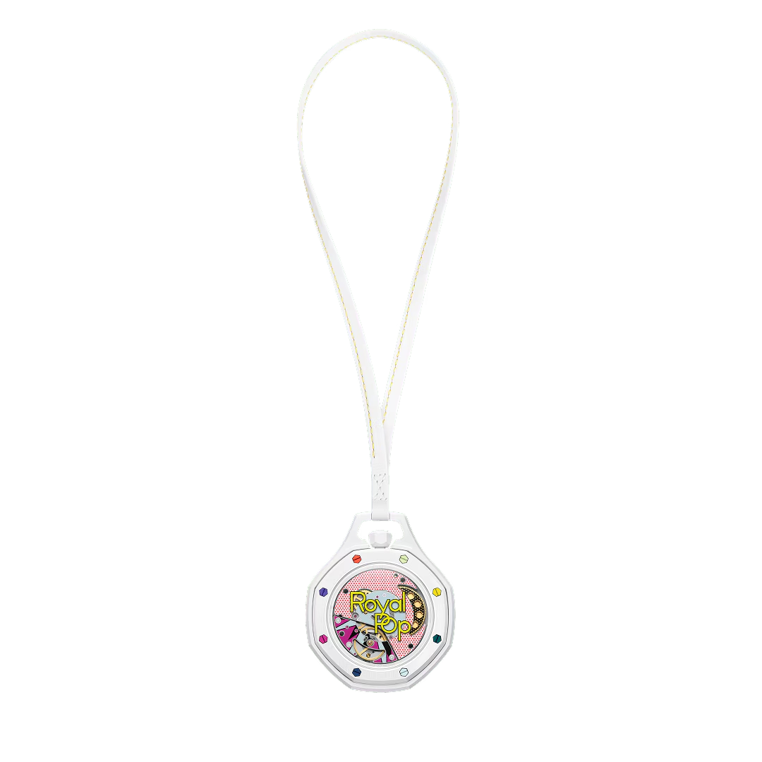 Swatch x AP Royal Pop White Dial White Leather Lanyard Watch for Men - Huit Blanc