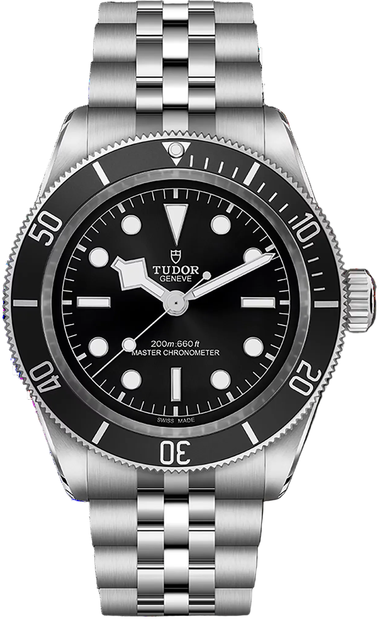 Tudor Black Bay Black Dial Silver Steel Strap Watch for Men - M7941A1A0NU-0003