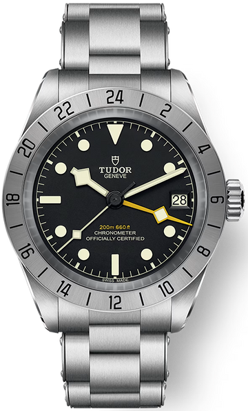 Tudor Black Bay Pro Black Dial Silver Steel Strap Watch for Men - M79470-0001