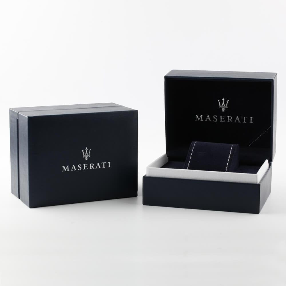 Maserati Successo Chronograph Silver Dial Blue Silicone Strap Watch for Men - R8871621042