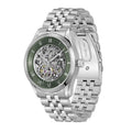 Hugo Boss Principle Skeleton Green Dial Silver Steel Strap Watch for Men - 1514236
