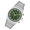 Hugo Boss Candor Chronograph Green Dial Silver Steel Strap Watch for Men - 1514220