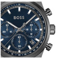Hugo Boss Candor Chronograph Blue Dial Grey Steel Strap Watch for Men - 1514223