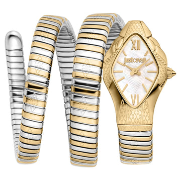 Just Cavalli Cristallo Mother of Pearl Dial Two Tone Steel Strap Watch for Women - JC1L307M0055
