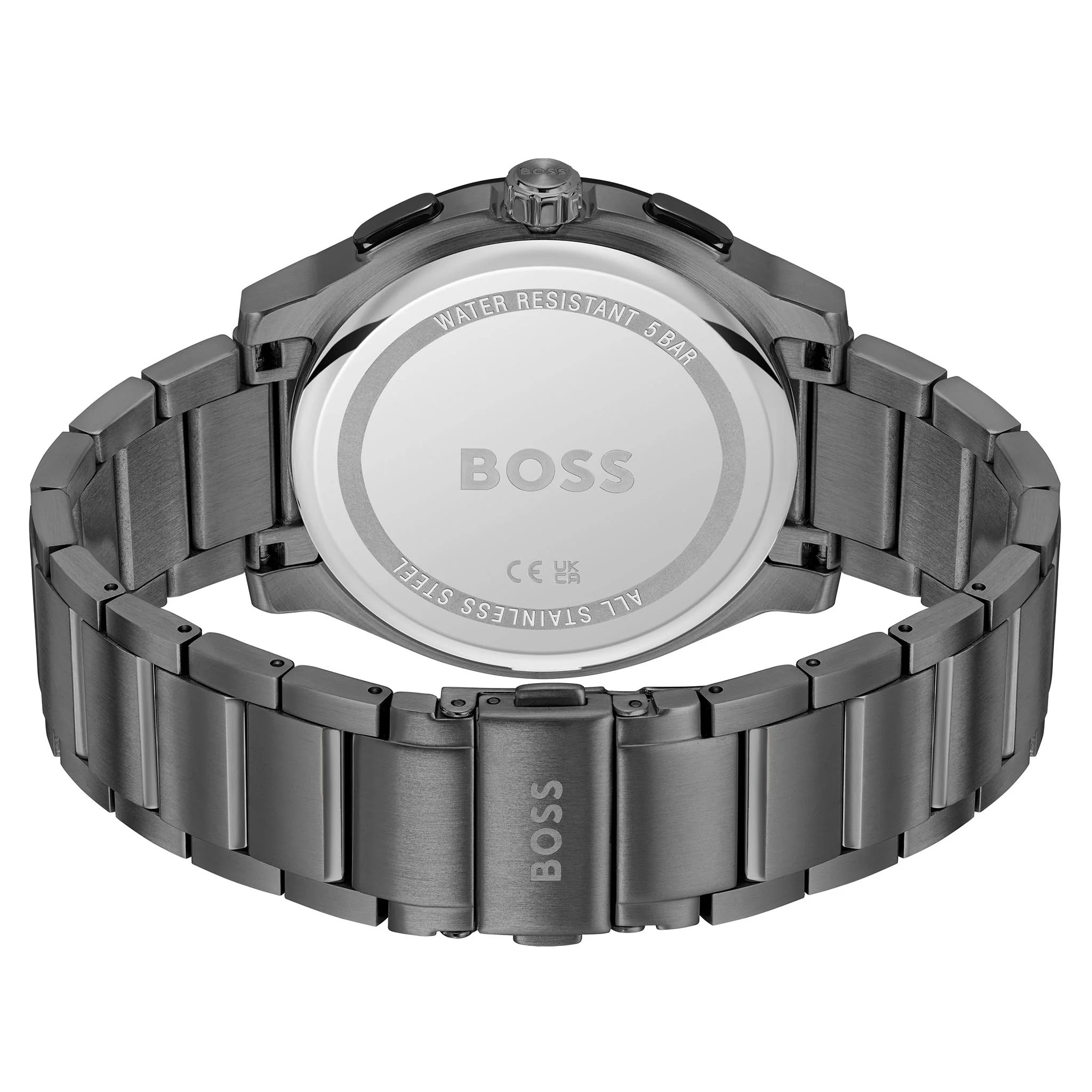 Hugo Boss Peak Chronograph Black Dial Black Steel Strap Watch for Men - 1514192