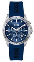 Hugo Boss Strike Chronograph Blue Dial Blue Rubber Strap Watch for Men - 1514239