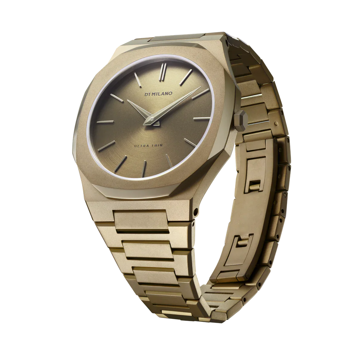 D1 Milano Ultra Thin Dusky Green Dial Green Steel Strap Watch for Men - D1-UTBJ36