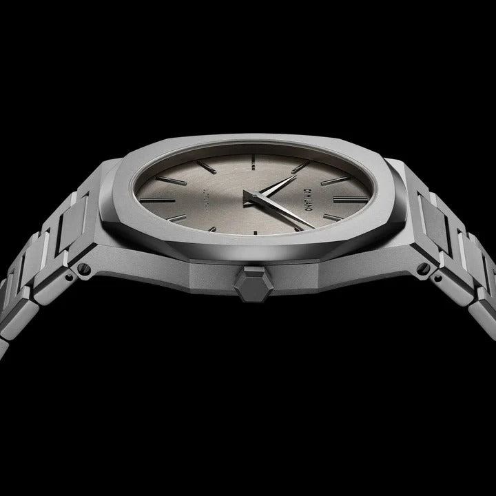 D1 Milano Ultra Thin Anthracite Gray Dial Gray Steel Strap Watch for Men - D1-UTBJ22