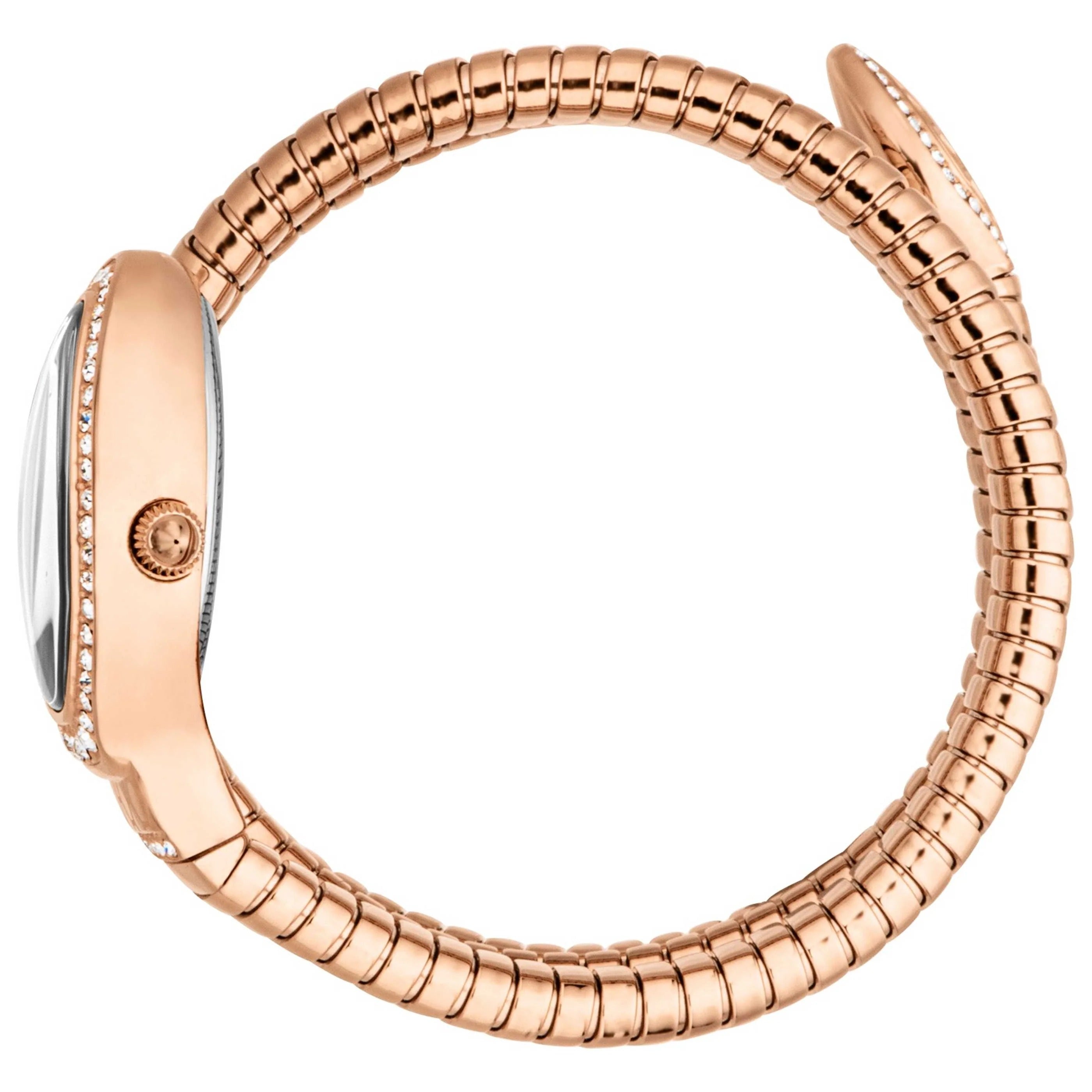 Just Cavalli Carezza Silver Dial Rose Gold Steel Strap Watch for Women - JC1L372M0045