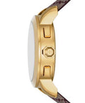 Tory Burch The Tory Chronograph White Dial Maroon Jacquard Strap Watch for Women - TBW1051