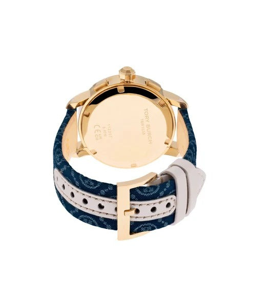 Tory Burch The Miller Chronograph Blue Dial Blue Jacquard Strap Watch for Women - TBW1038