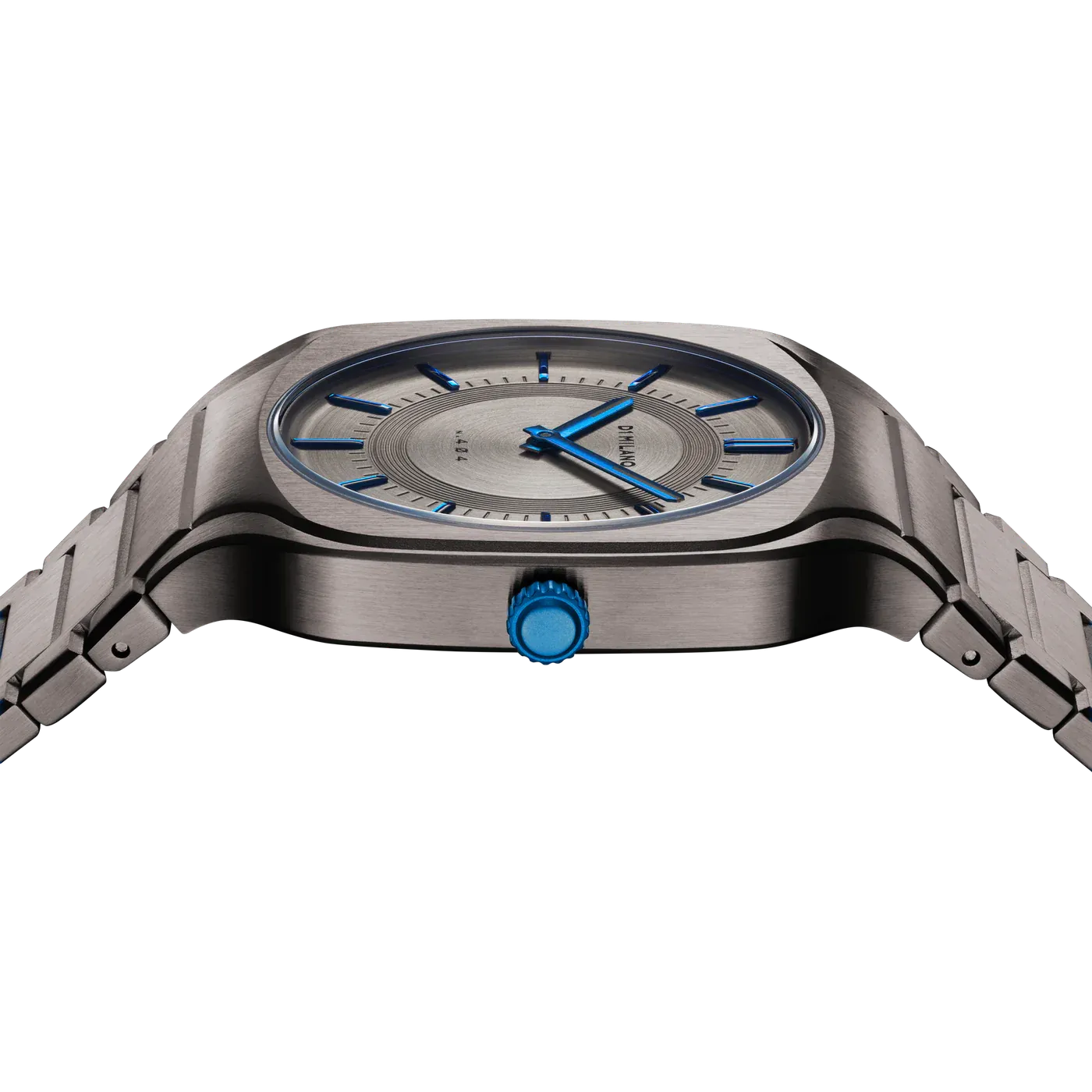 D1 Milano Square Titanium Gray Dial Gray Steel Strap Watch for Men - D1-SQBJ02