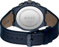 Hugo Boss Taper Chronograph Black Dial Blue Leather Strap Watch for Men - 1514086