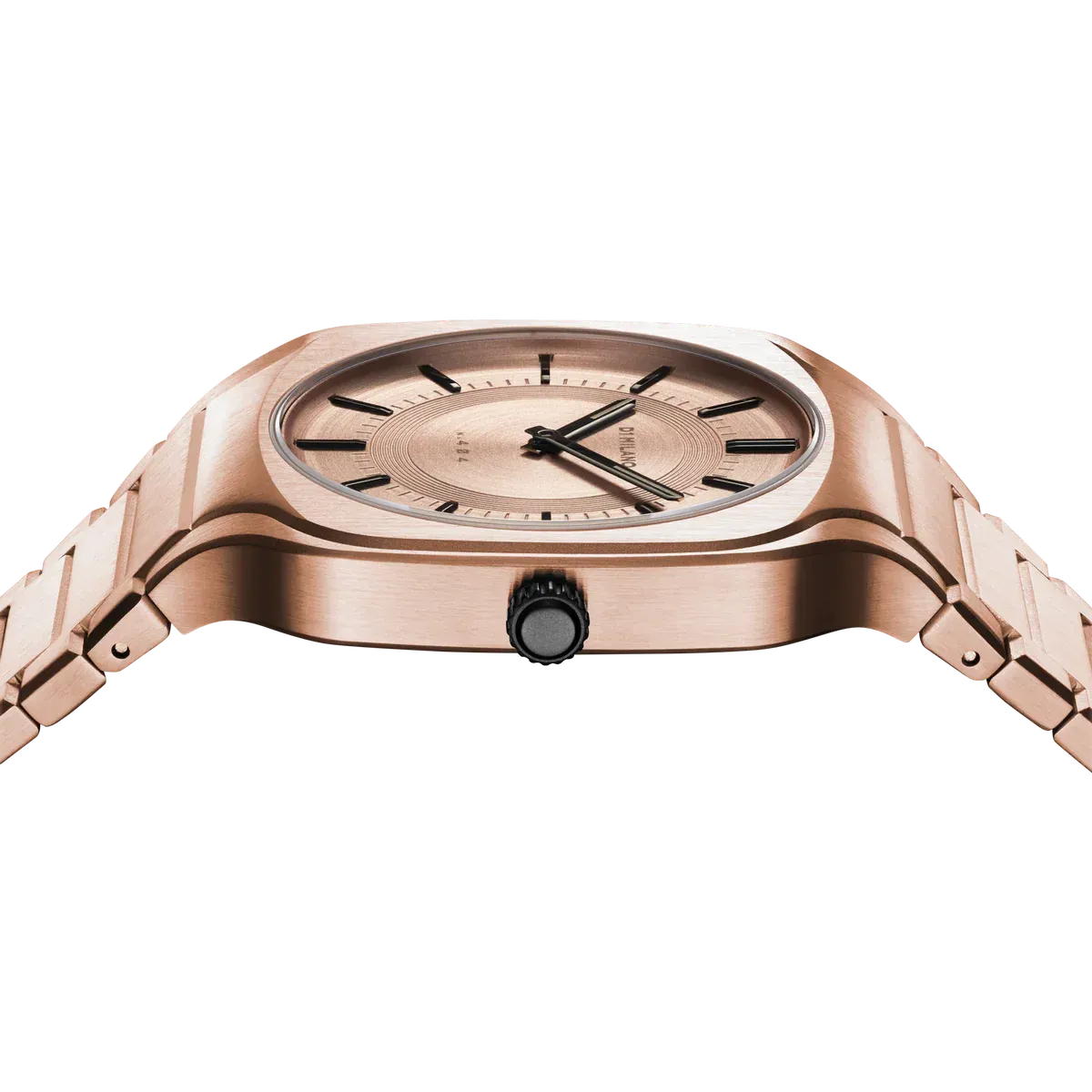 D1 Milano Square Champagne Gold Dial Gold Steel Strap Watch for Unisex - D1-SQBJ04
