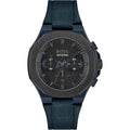 Hugo Boss Taper Chronograph Black Dial Blue Leather Strap Watch for Men - 1514086