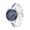 Hugo Boss Strike Chronograph Blue Dial White Rubber Strap Watch for Men - 1514238