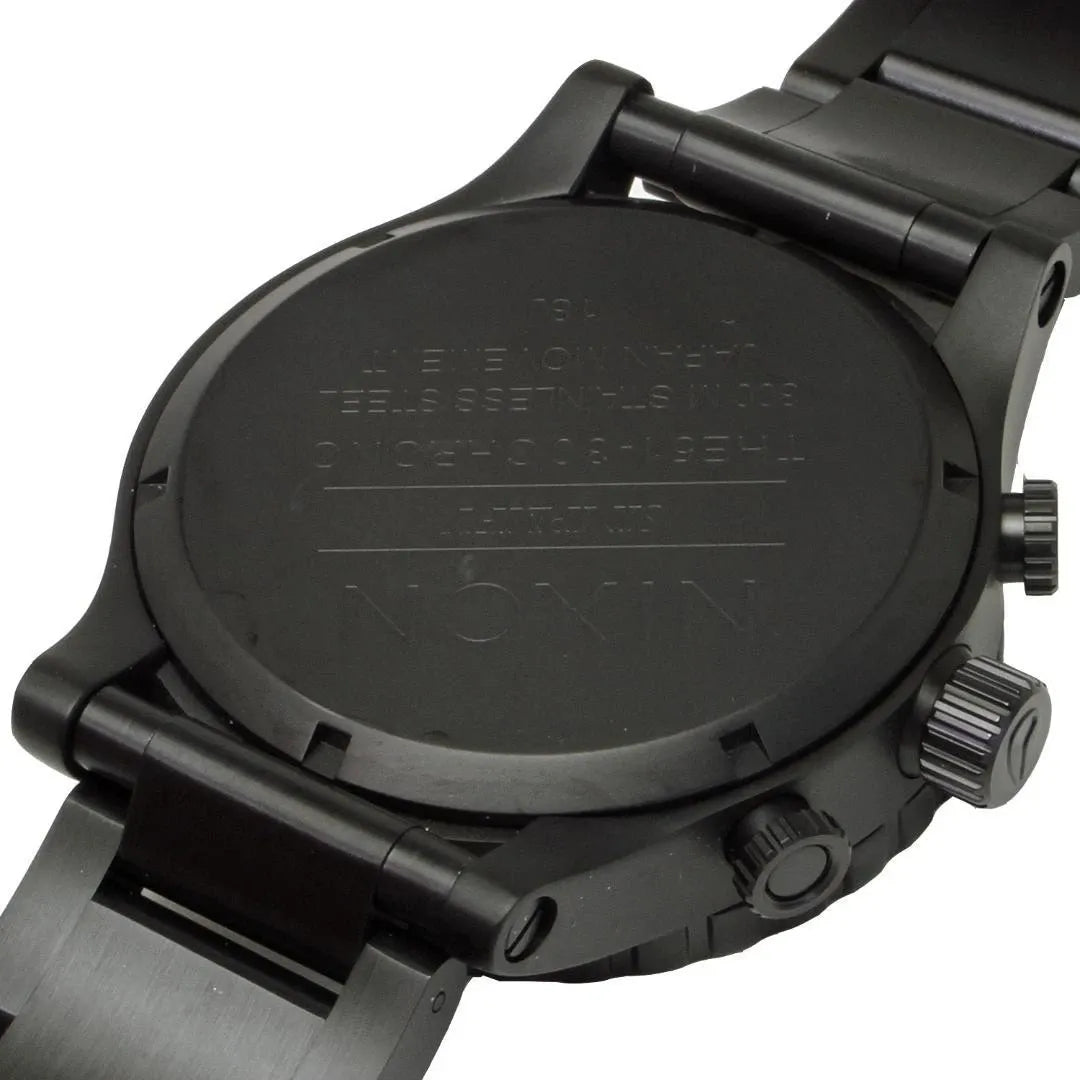 Nixon 51-30 Chronograph Black Dial Black Steel Strap Watch for Men - A083-2298