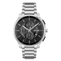 Hugo Boss Peak Chronograph Black Dial Silver Steel Strap Watch for Men - 1514191