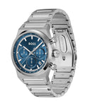 Hugo Boss Candor Chronograph Blue Dial Silver Steel Strap Watch for Men - 1514250