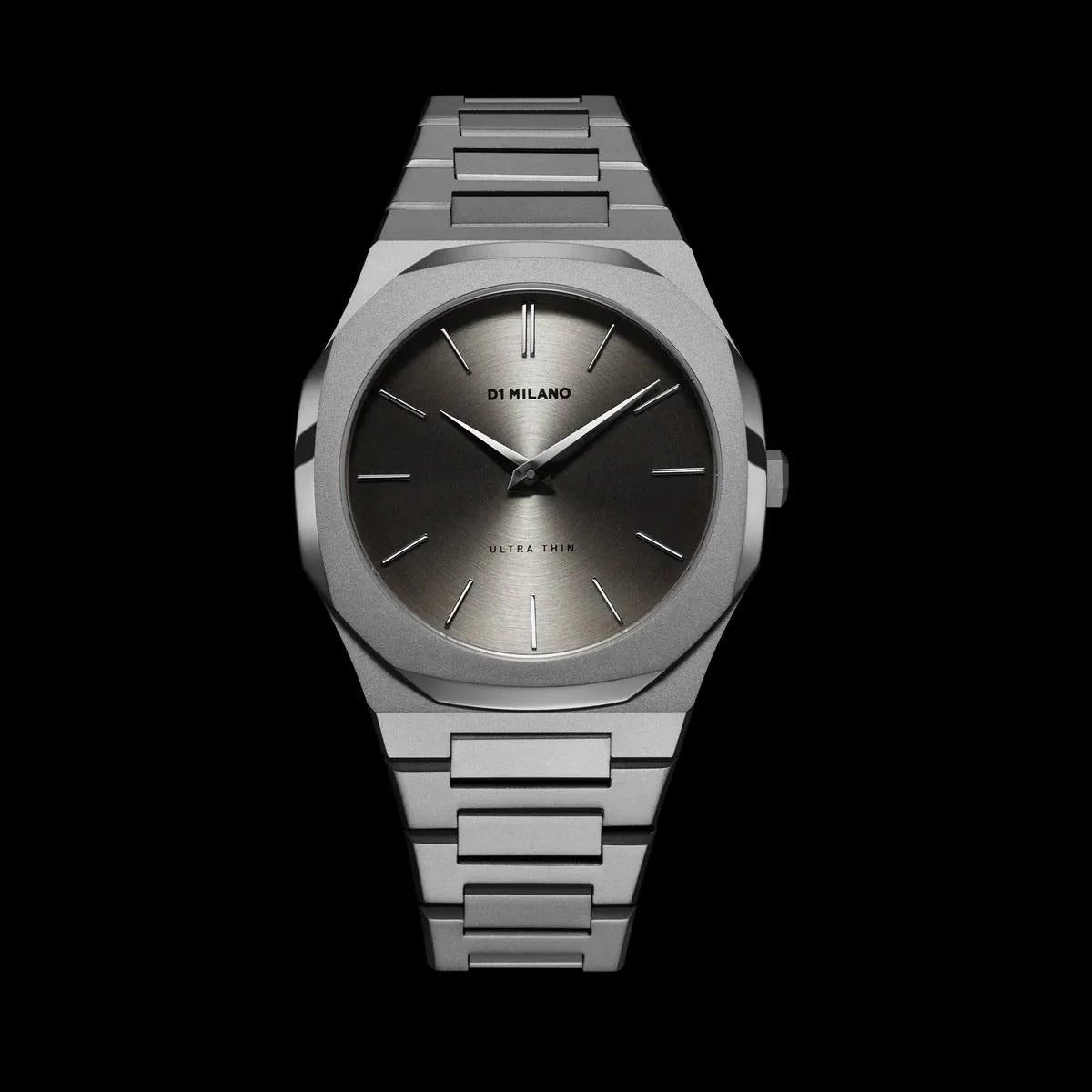 D1 Milano Ultra Thin Anthracite Gray Dial Gray Steel Strap Watch for Men - D1-UTBJ22