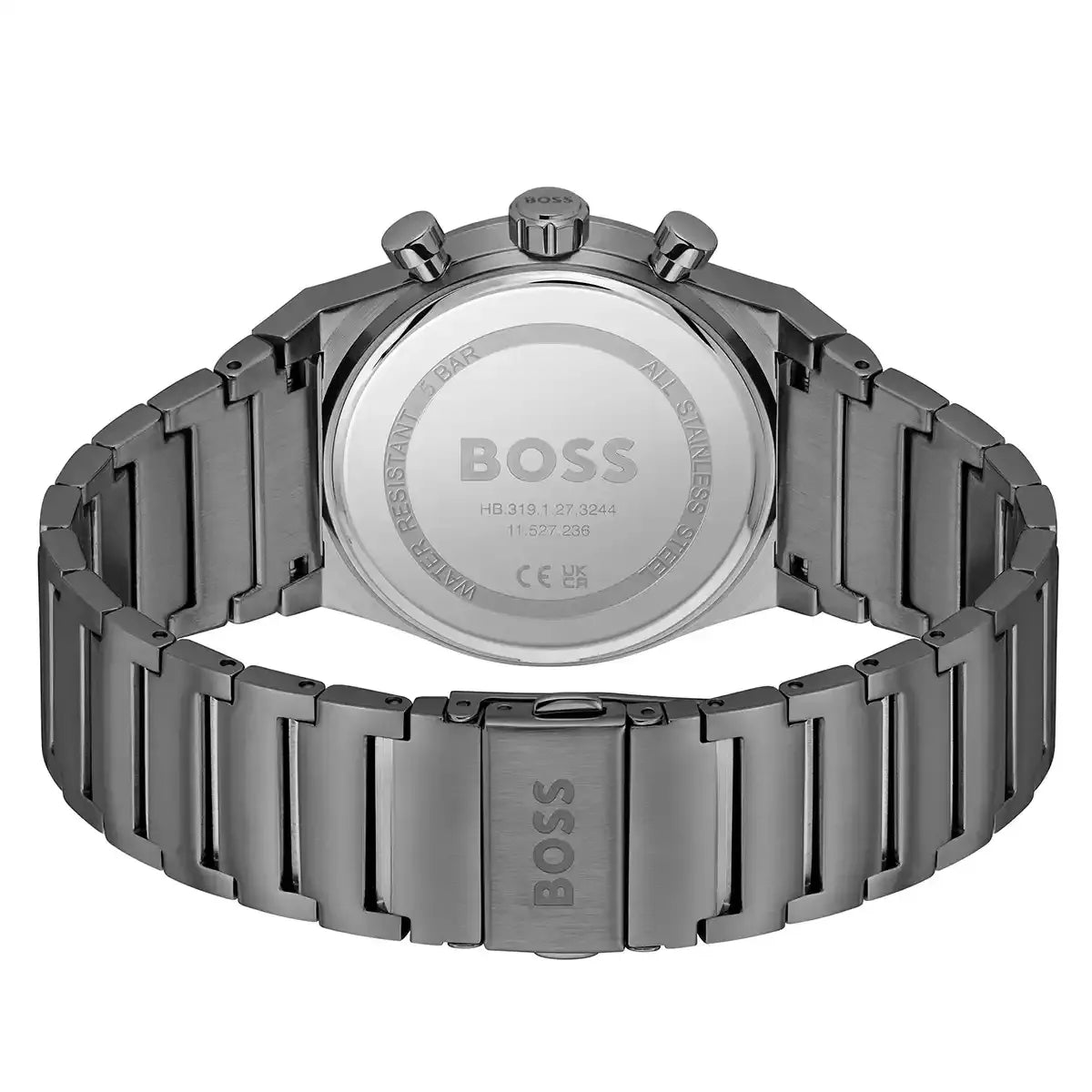 Hugo Boss Candor Chronograph Blue Dial Grey Steel Strap Watch for Men - 1514223